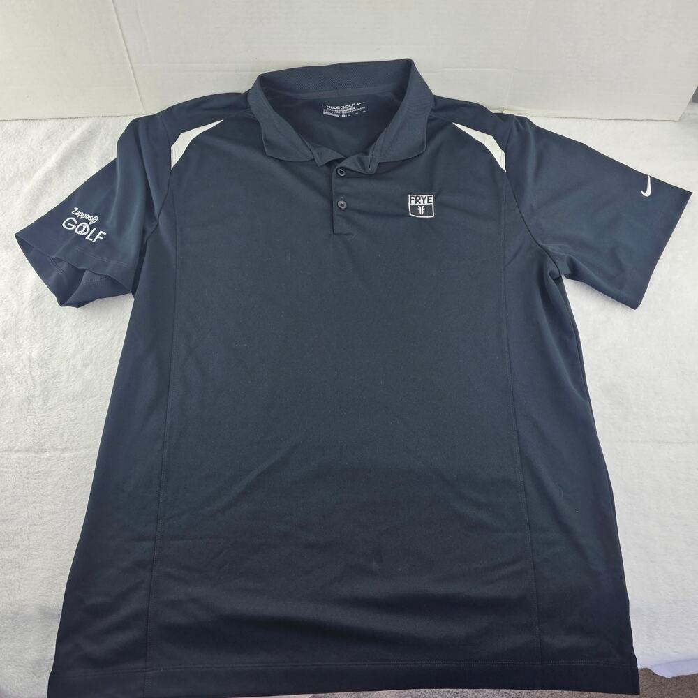 Nike Golf Tour Performance Dri Fit Polo Shirt Frye/ Zappos Embroidered Size XL